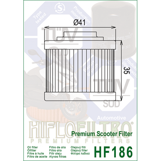 Oil filter -HIFLO- HF186