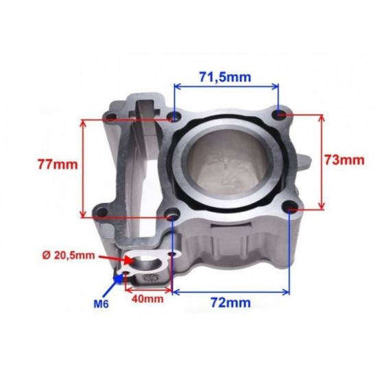 Sada válce -WM- 125cc YAMAHA X-max, X-city, WR, YZF 52,00 mm, pístni čep-14 mm