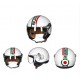 Helmet -BK- White, Open Face, model K100, Route 66